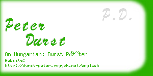 peter durst business card